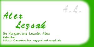 alex lezsak business card