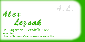 alex lezsak business card